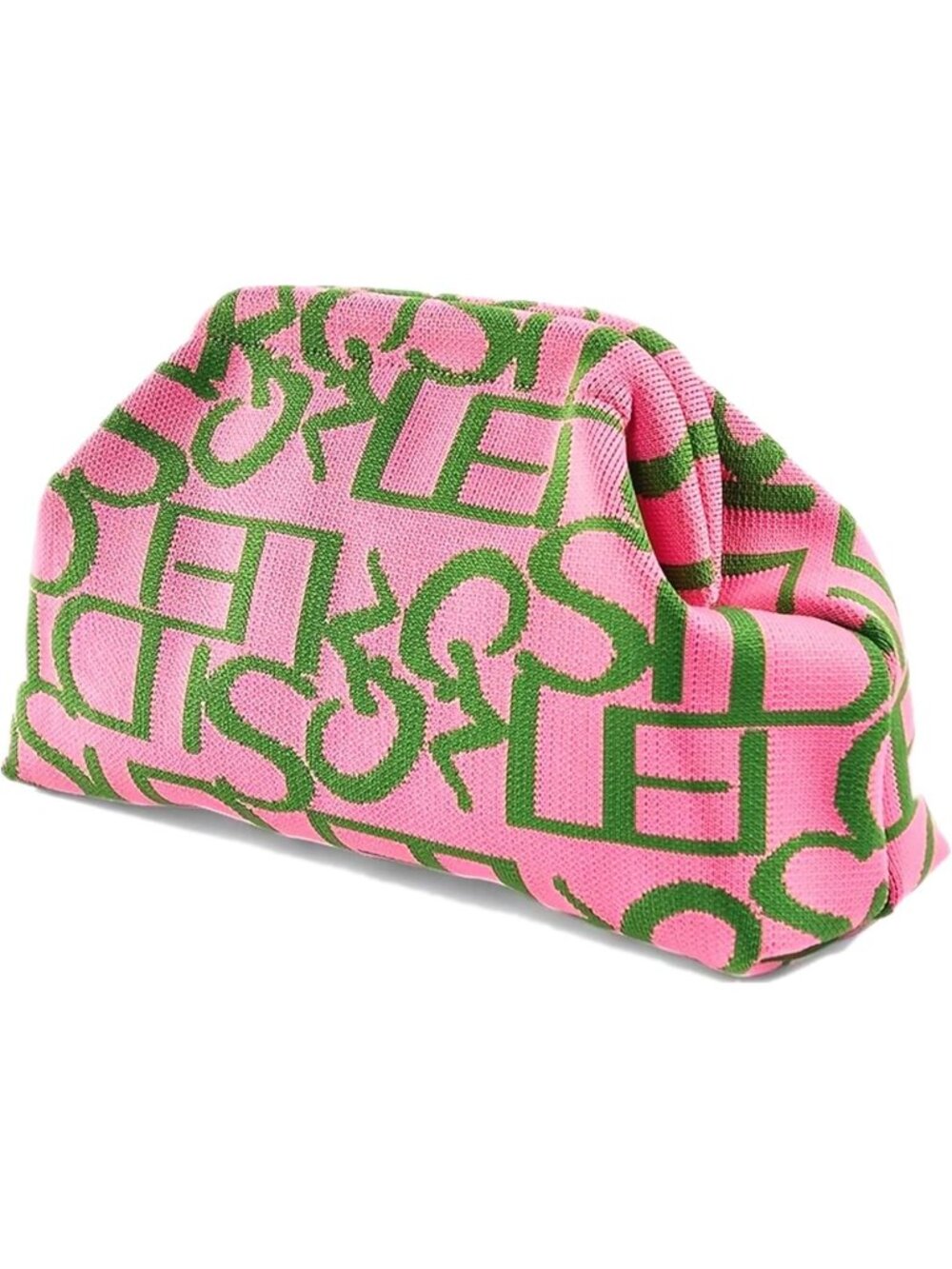 Women's Pink Letters Clutch Purses Dumpling Striped Summer Beach Evening Handbag